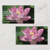 Carte De Visite Pink Lotus Flower IV (Devant / Derrière)