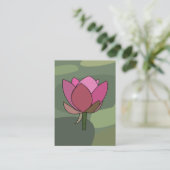 Carte De Visite Pink Lotus Flower Salon Spa (Debout devant)
