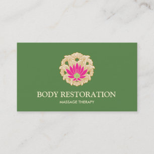 Carte De Visite Pink Lotus Massage Thérapiste Santé naturelle