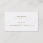 Carte De Visite Pink Lotus Yoga et professeur de méditation (Dos)