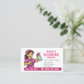 Carte De Visite Pink Maid House Cleaning Service (Debout devant)