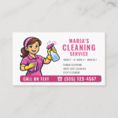 Carte De Visite Pink Maid House Cleaning Service (Devant)