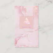 Carte De Visite Pink marble QR business card (Dos)