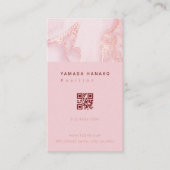 Carte De Visite Pink marble QR business card (Devant)