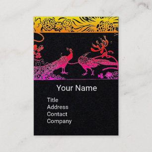 Carte De Visite PINK MARIAGES INSÉPARABLES MONOGRAM Black Paper