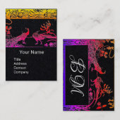 Carte De Visite PINK MARIAGES INSÉPARABLES MONOGRAM Black Paper (Devant / Derrière)