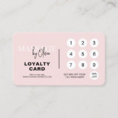 Carte De Visite Pink Massage Therapy Loyalty Card with QR Code (Devant)