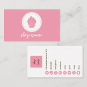 Carte De Visite Pink Minimalist Cupcake Baker Business Card (Devant / Derrière)