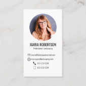 Carte De Visite Pink Modern Business Photo QR Code Business Card (Devant)