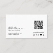 Carte De Visite Pink Modern Minimalist Qr Code Social Media (Dos)