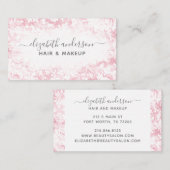 Carte De Visite Pink Modern Professional Nom du script botanique (Devant / Derrière)