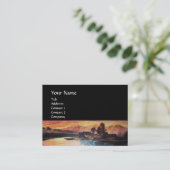 CARTE DE VISITE PINK MOUNTAINS LAC ALPINE SUNSET PAYSAGE (Debout devant)