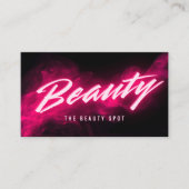 Carte De Visite Pink Neon & Smoke Lash Tech QR Code & Socials (Devant)