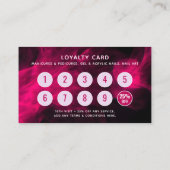 Carte De Visite Pink Neon & Smoke Nail Salon QR Code Loyalty Card (Dos)