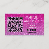 Carte De Visite Pink Ombre Parties scintillant Lash Technicien Sca (Dos)