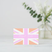 Carte De Visite Pink & Orange United Kingdom Flag / Union Jack (Debout devant)
