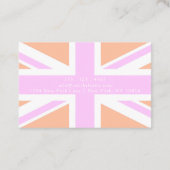 Carte De Visite Pink & Orange United Kingdom Flag / Union Jack (Dos)