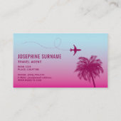 Carte De Visite Pink Palm Trees Tropical Sunset Agent de voyage (Dos)
