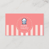 Carte De Visite Pink Pastel Cute Simple Accueil Boulangerie Logo (Devant)