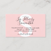 Carte De Visite Pink Pastel Lip Filler Instructions pour les soins (Devant)