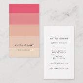 Carte De Visite Pink pastel rayures verticales (Devant / Derrière)