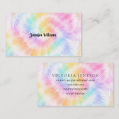 Carte De Visite Pink Pastel Tie Dye Girly Chic (Devant / Derrière)