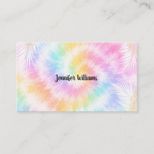 Carte De Visite Pink Pastel Tie Dye Girly Chic (Devant)