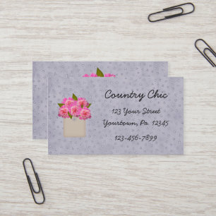 Carte De Visite Pink Peonies Business Card