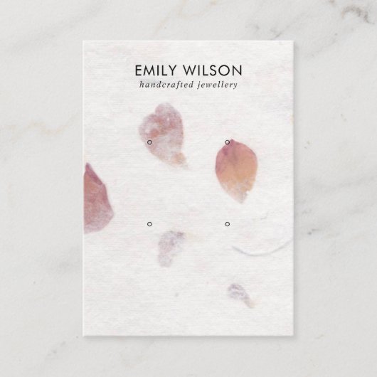 CARTE DE VISITE PINK PETAL FABRIQUÉ À LA MAIN PAPIER 2 ÉTUDIANT DE (Devant)