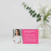 Carte De Visite Pink Professional Photo (Debout devant)