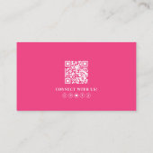 Carte De Visite Pink Professional Photo (Dos)