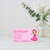 Carte De Visite Pink Purple Cartoon Makeup Lipstick (Debout devant)