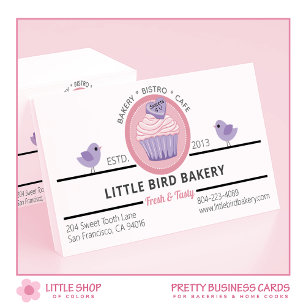 Carte De Visite Pink Purple Cupcake Boulangerie personnalisable