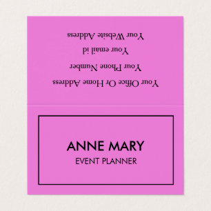 Carte De Visite Pink Purple Girly Lavender Event Planner Élégant