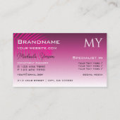 Carte De Visite Pink Purple Gradient et feuille de palme avec Mono (Dos)