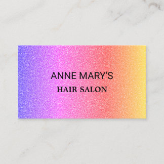 Carte De Visite Pink Purple Ombre Glitter Hair Salon Hairdresser 