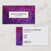 Carte De Visite Pink & Purple Sparkling Gemstones (Devant / Derrière)