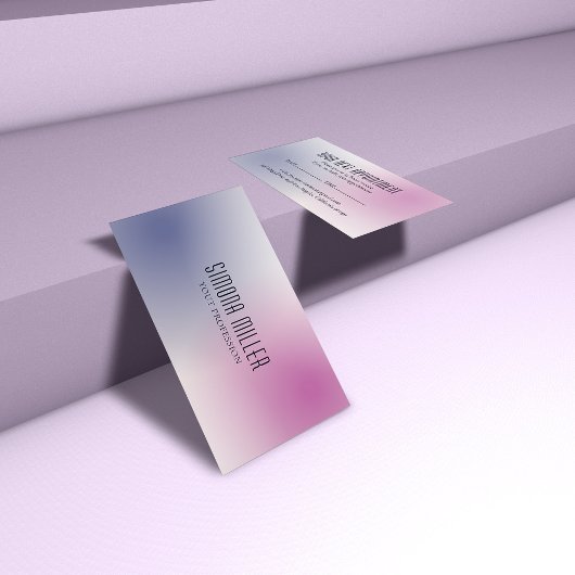 Carte De Visite Pink Purple White Minimalist Aesthetic Gradient