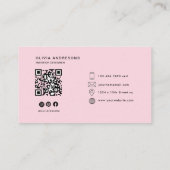 Carte De Visite Pink & Red Bow personnalisé | Élégant (Dos)