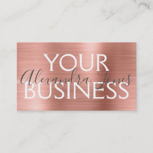 Carte De Visite Pink & Rose Gold brossé Métal huile Élégant