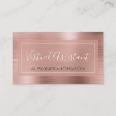 Carte De Visite Pink & Rose Gold Foil Virtual Assistant Entreprise (Devant)