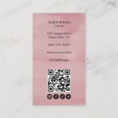 Carte De Visite Pink Script Logo QR Code Photo Lash  (Dos)