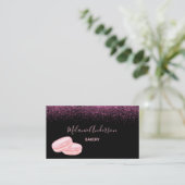 Carte De Visite Pink Script Parties scintillant Macarons boulanger (Debout devant)