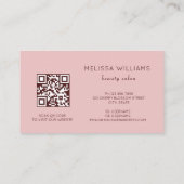 Carte De Visite Pink Shiny Metallic 3D Flower (Dos)