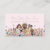 Carte De Visite Pink Simple Chien race Puppy Grooming Petsitter (Devant)