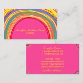 Carte De Visite Pink Sketch Kids Dessin Rainbow (Devant / Derrière)