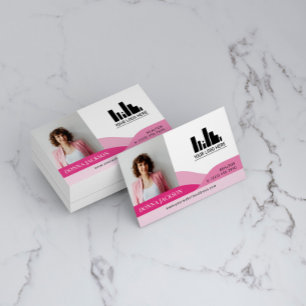 Carte De Visite Pink Slopes Realtor Photo & Logo