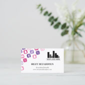 Carte De Visite Pink Social Media Icons Logo Influencer Podcaster (Debout devant)