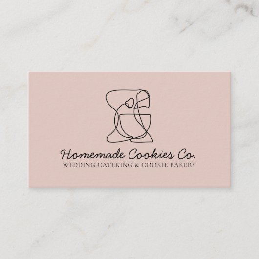 Carte De Visite Pink Soft Blush Maison Boulangerie Cuisine Cuisini (Devant)