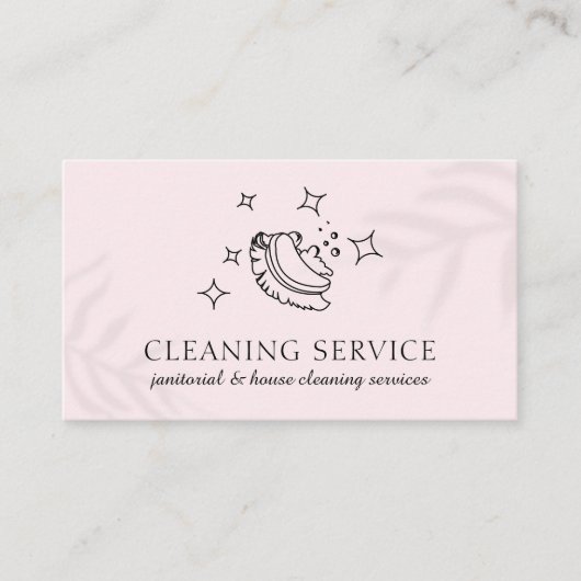 Carte De Visite Pink Star Bubble Cleaning Brosse Janitorial Maid (Devant)